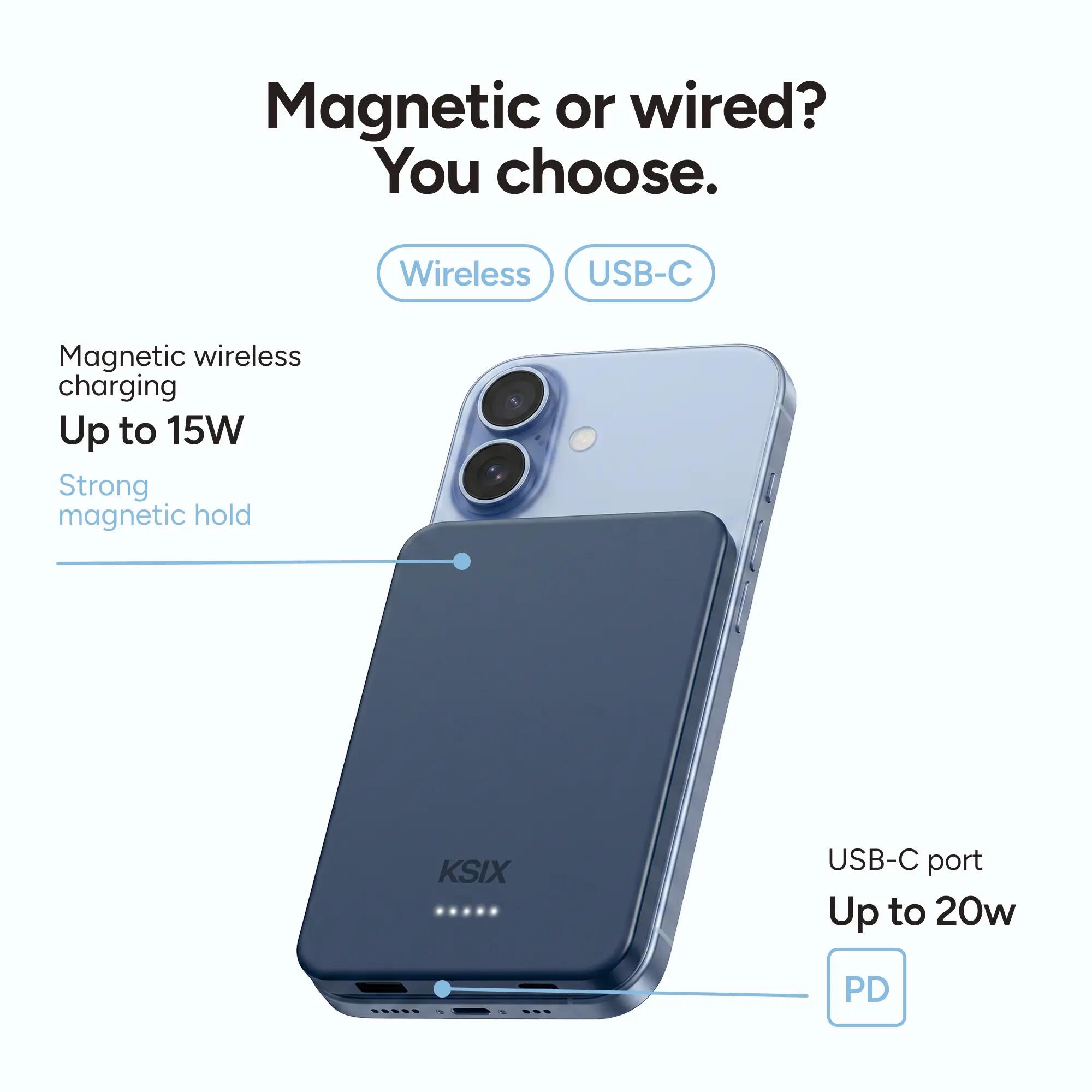 KSIX Power Bank Magnético Ultrafino de 3000mAh 4/7