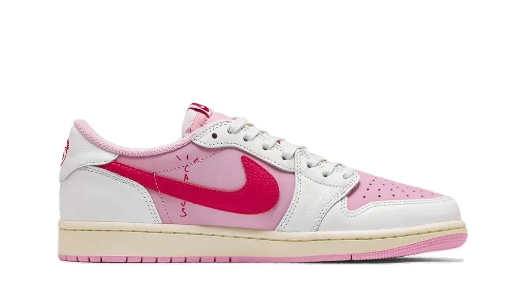 Unisex - lifestyle - schuhe - aj1 low travis scott - rosa/creme 4/4