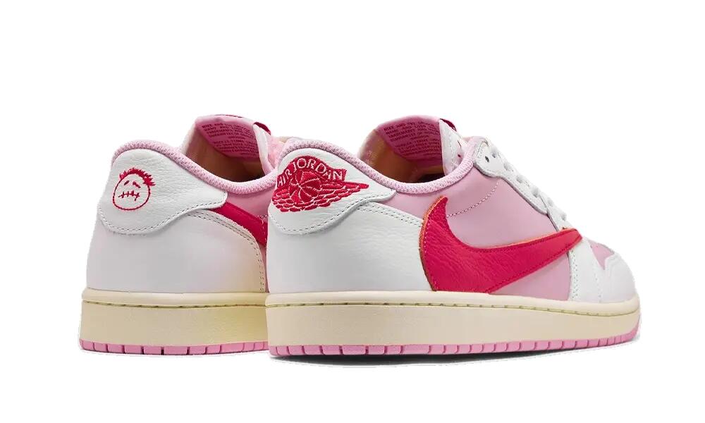 Unisex - lifestyle - schuhe - aj1 low travis scott - rosa/creme 3/4