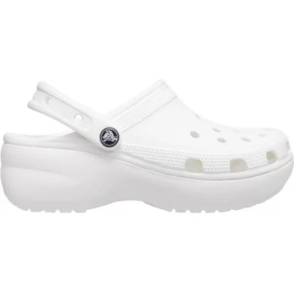Crocs Womens Classic Platform Clog Sandals - White