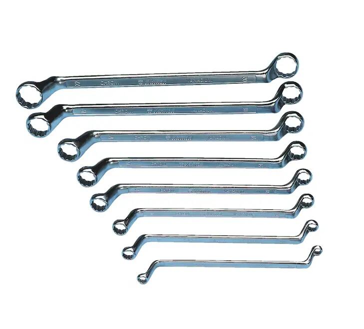 Wurth Double-End Box Wrench Set, Deep Offset – 8 Piece Metric, POWERDRIV Bi-Hex,