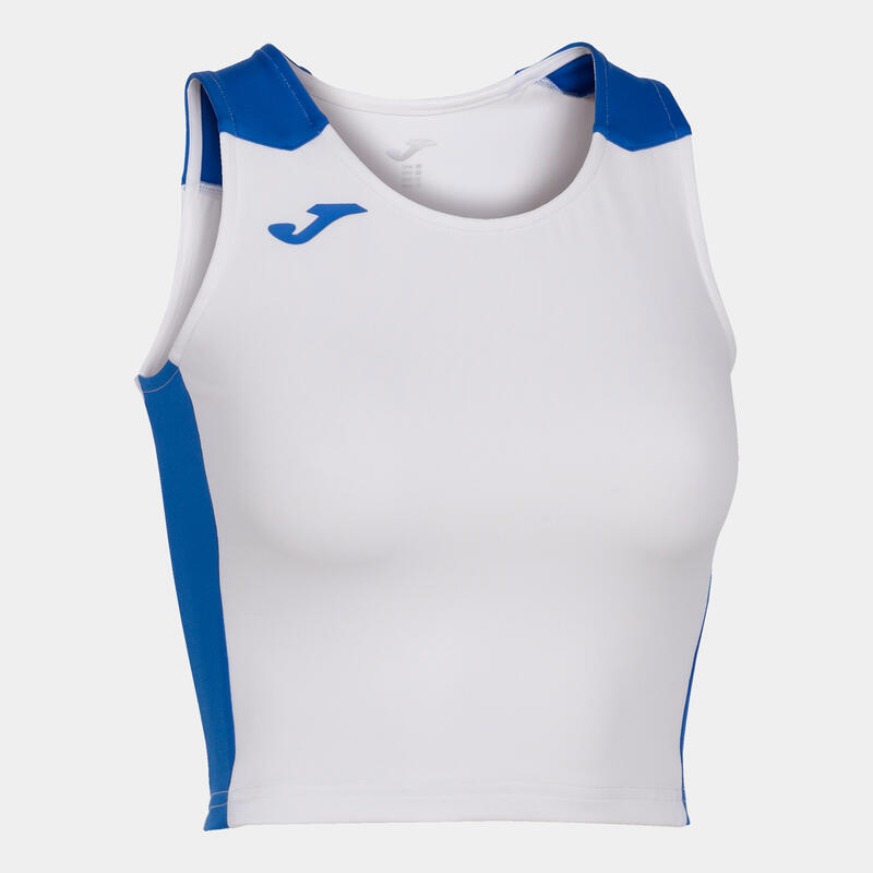 Top Femme Joma Record ii blanc bleu roi