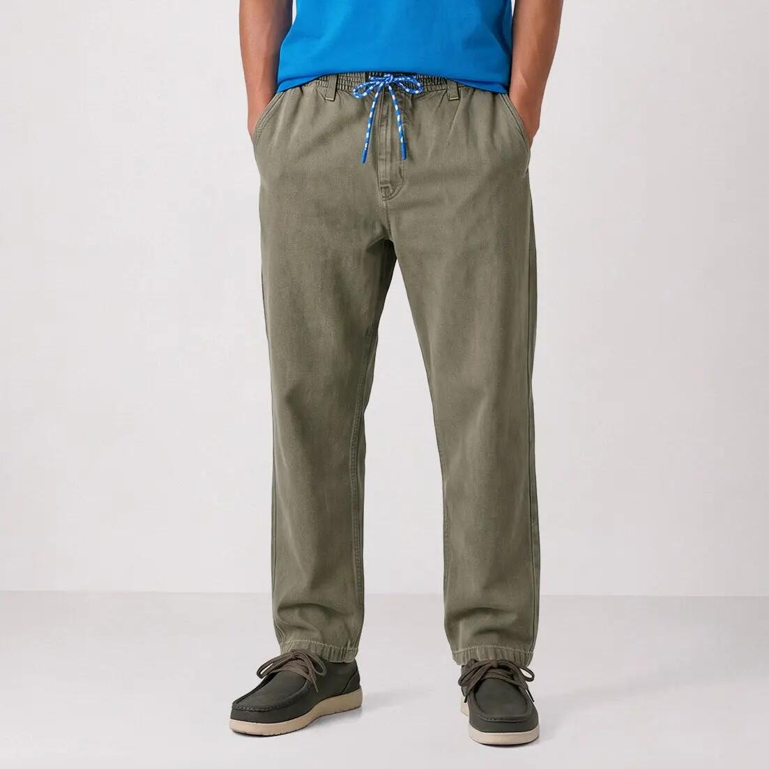Pantalon 549 en coton twill texturé à taille élastiquée vert militaire SBPLAY 6/6