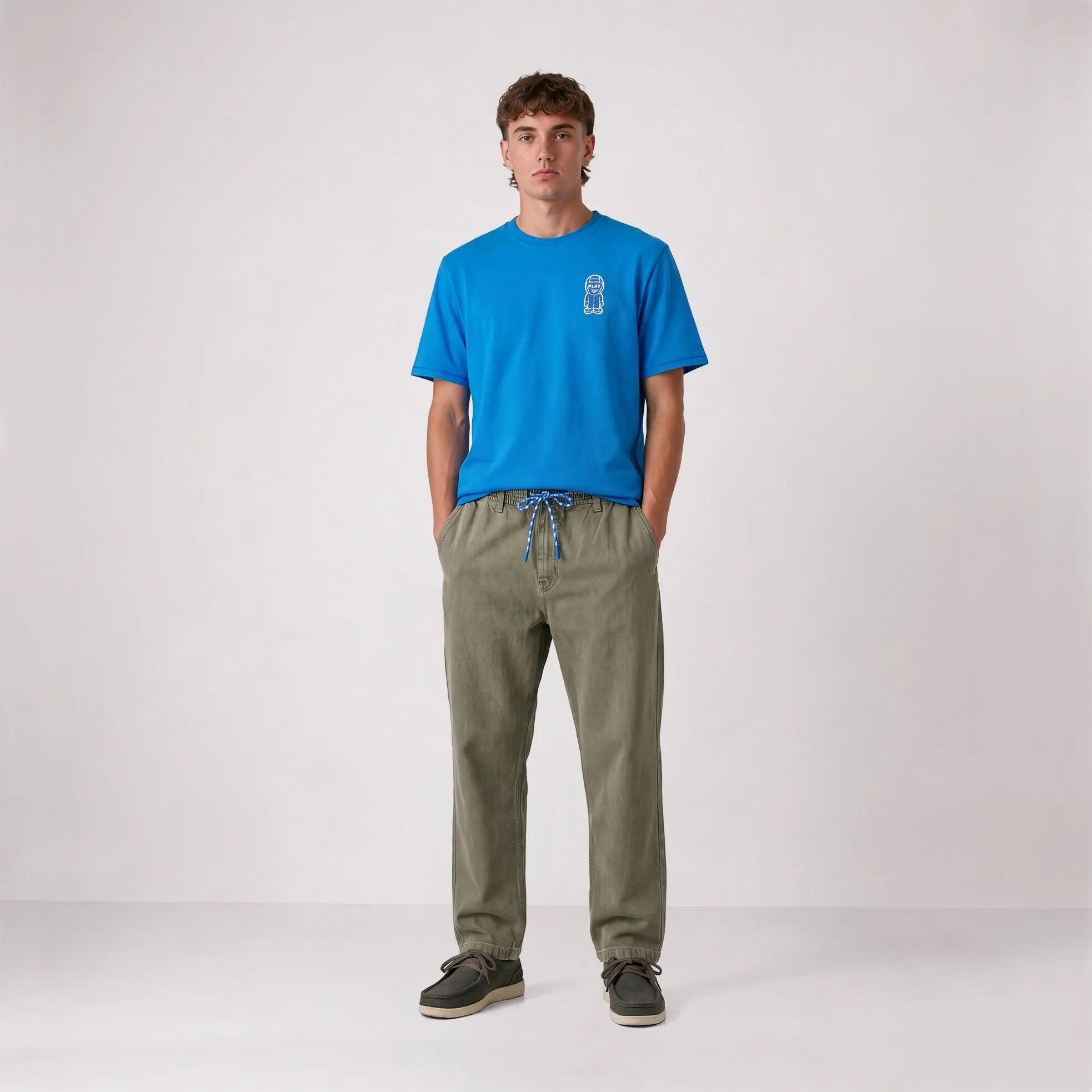 Pantalon 549 en coton twill texturé à taille élastiquée vert militaire SBPLAY 2/6
