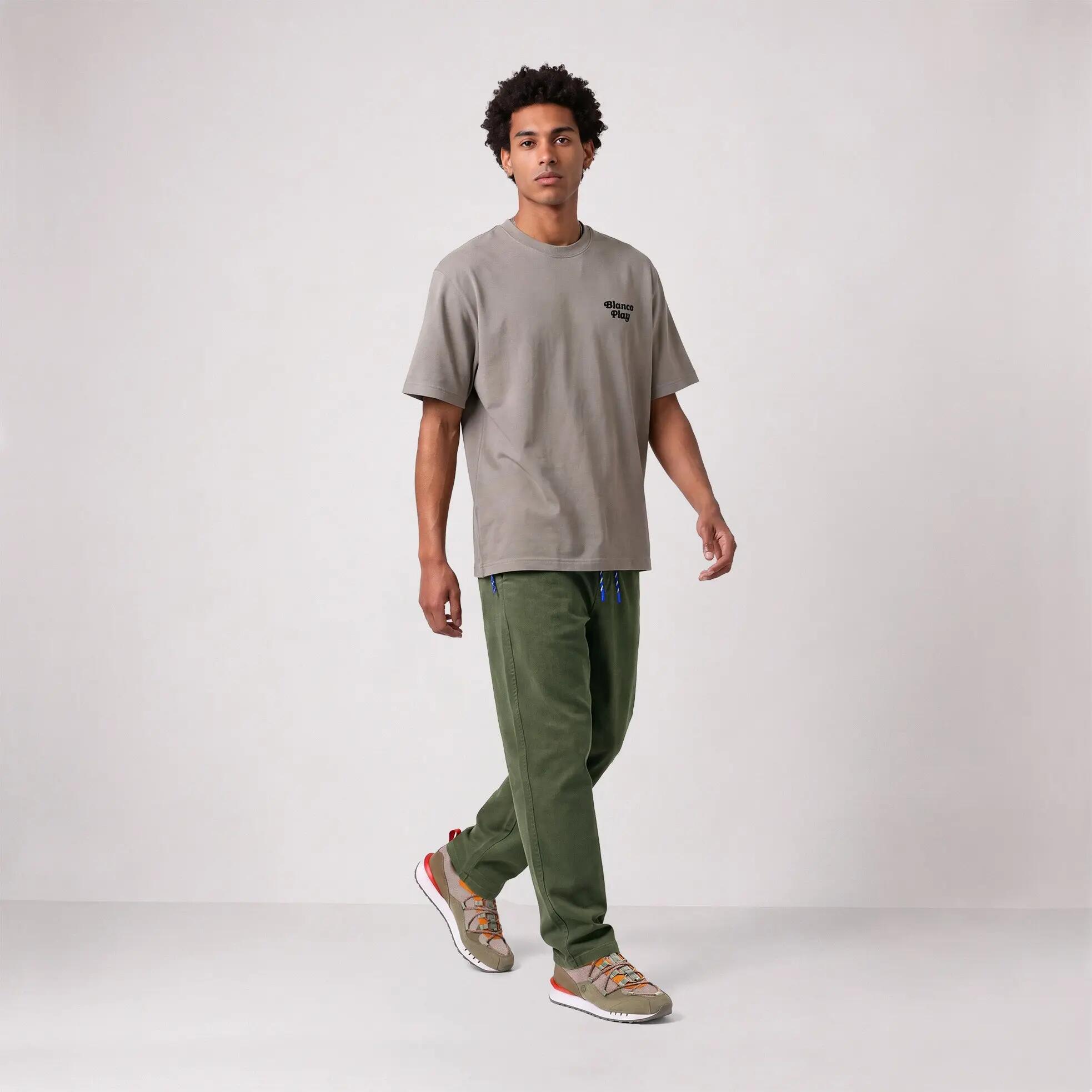Pantalon 558 en coton stretch à taille élastiquée vert militaire SBPLAY 2/6
