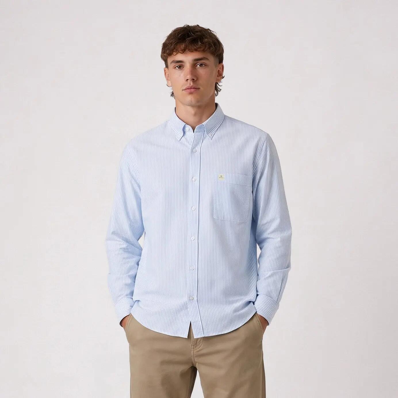 Chemise manches longues Oxford rayée bleu SBPLAY 2/6