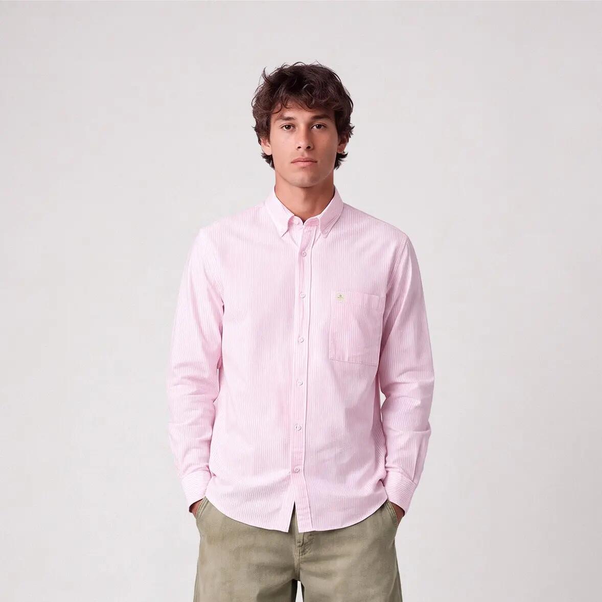Chemise manches longues Oxford coton rayée rose SBPLAY 2/5