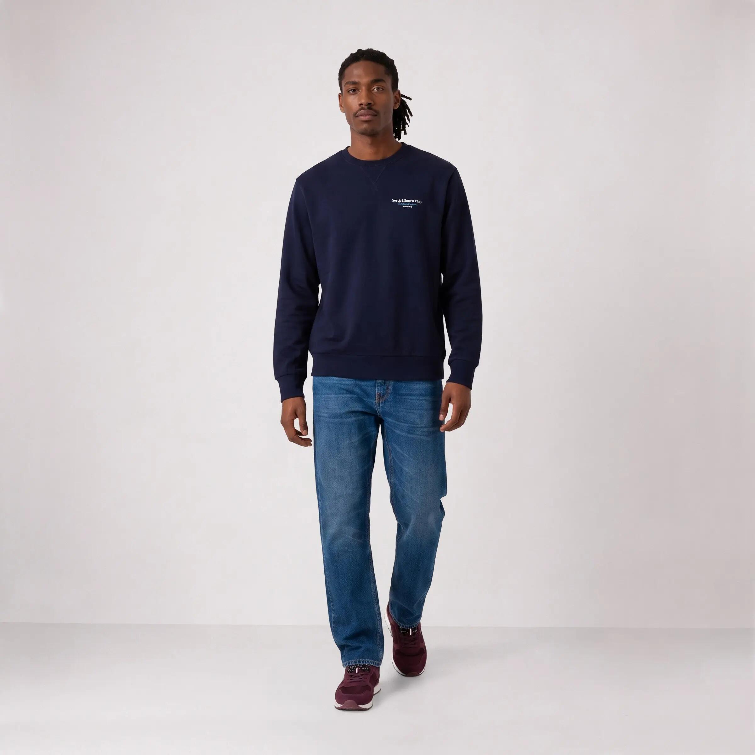 Sweat col rond coton bleu marine foncé Friends & Fun SBPLAY 6/6