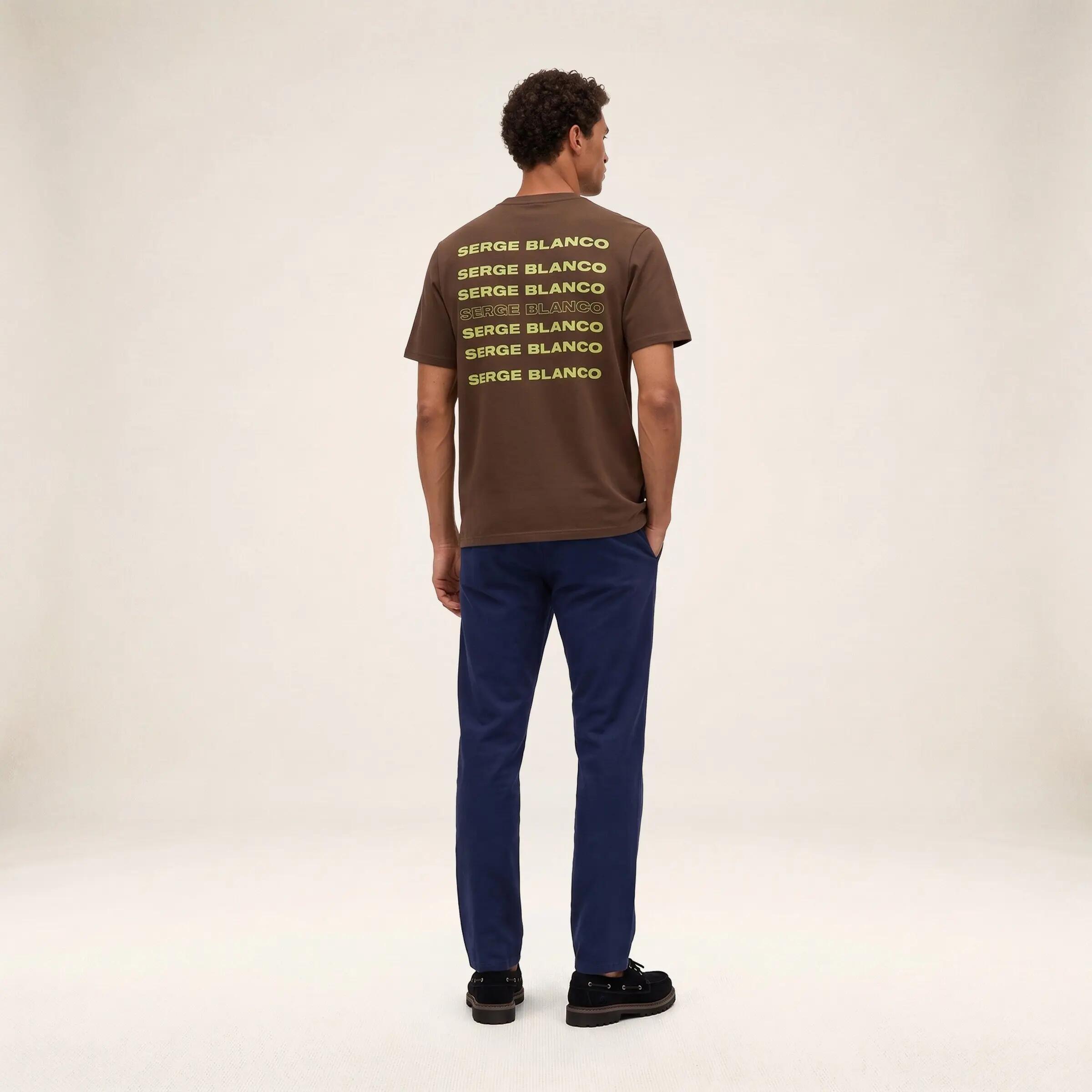 T-shirt manches courtes coton imprimé dos SERGE BLANCO marron 6/6