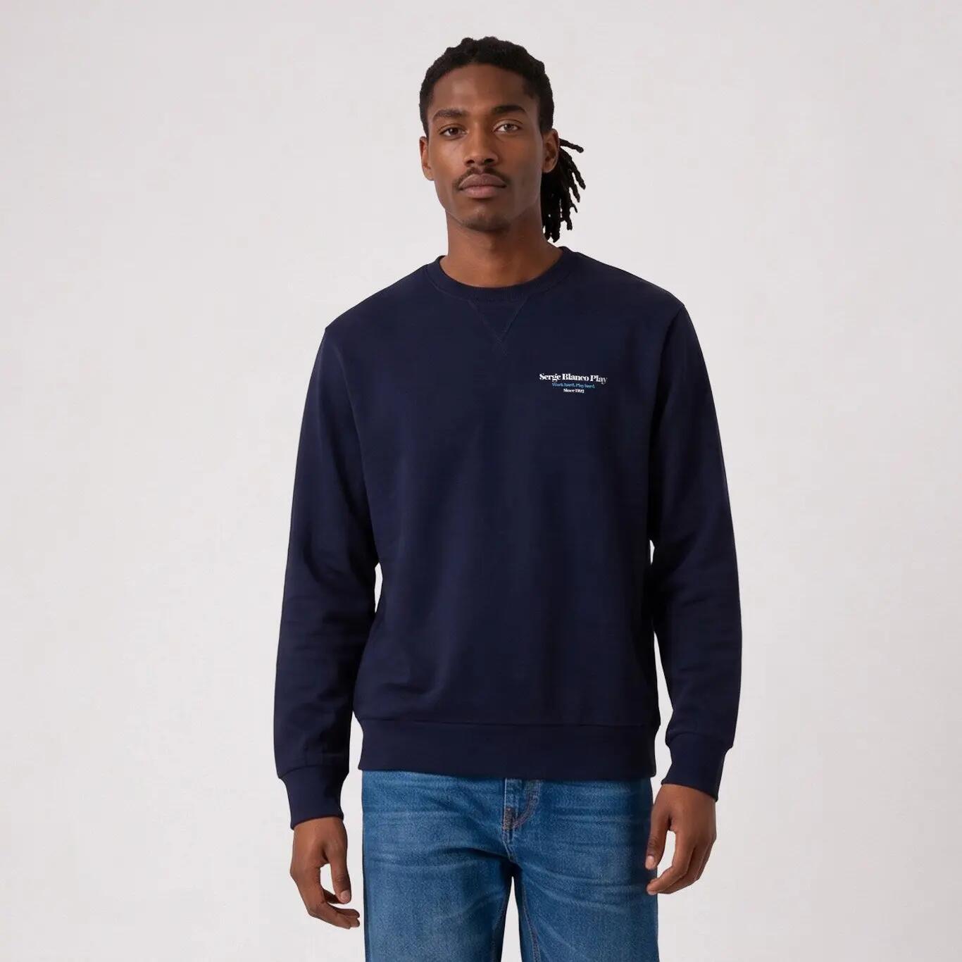 Sweat col rond coton bleu marine foncé Friends & Fun SBPLAY 2/6