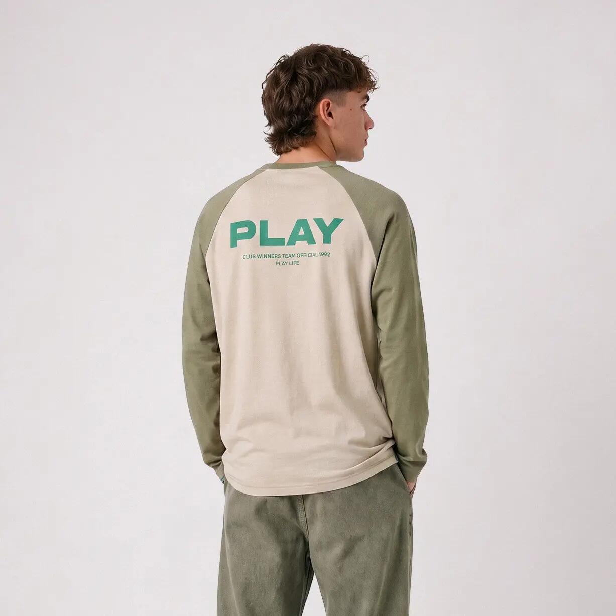 T-shirt met lange mouwen, ronde hals en katoenprint Play 2/6