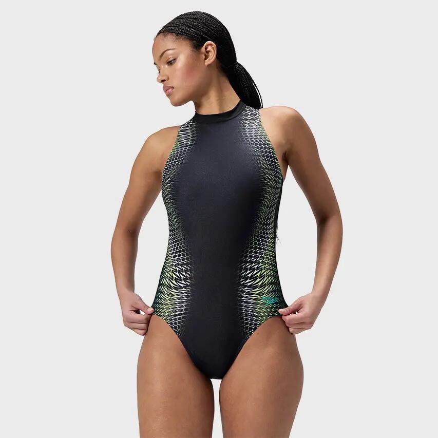 Costume Speedo Eco Endurance+ Placement Hydrasuit Nero/Verde 2/7