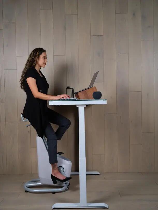 Piłka do jogi LifeSpan Workplace (65 cm) – skóra karmelowa 6/6