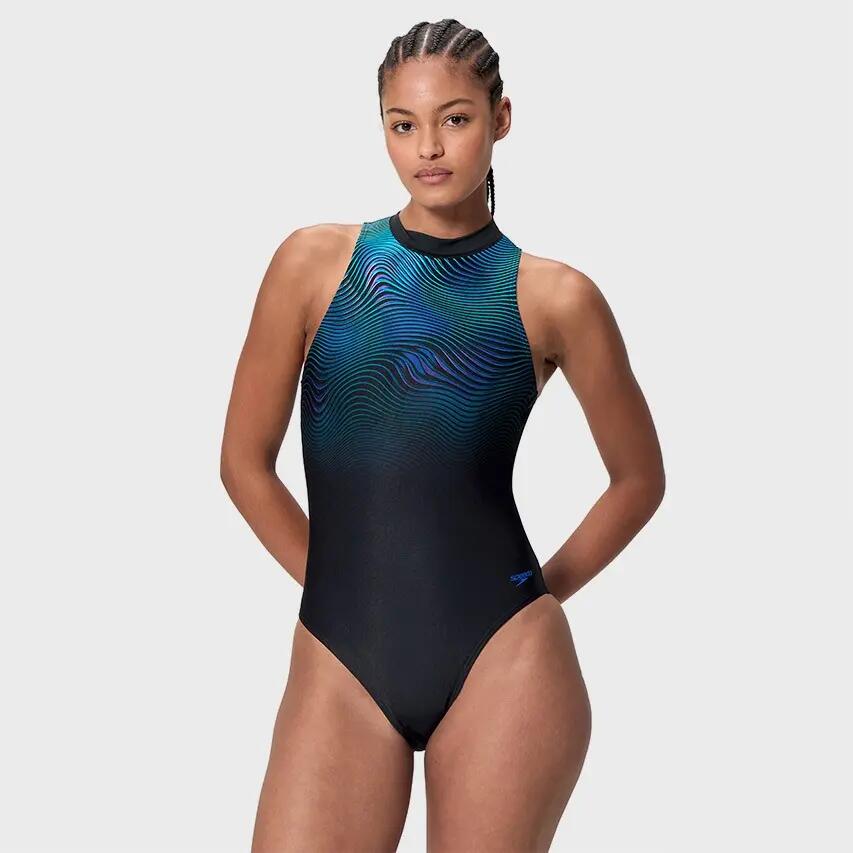 Maillot de bain Speedo Sprint Hydrasuit noir/bleu 2/7