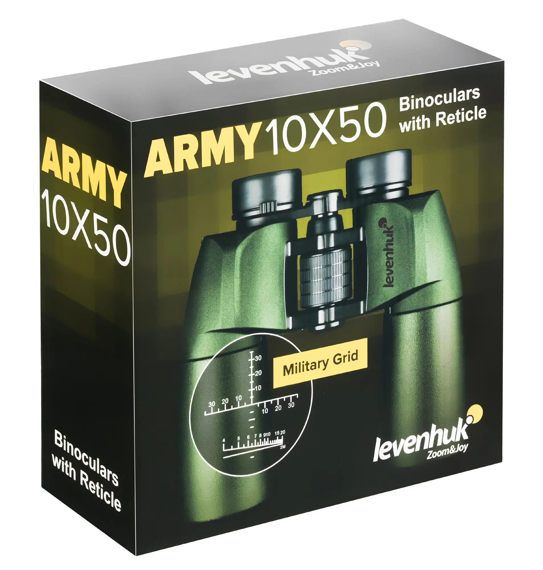 Levenhuk Armee-Fernglas 10x50 mit Fadenkreuz 14/14