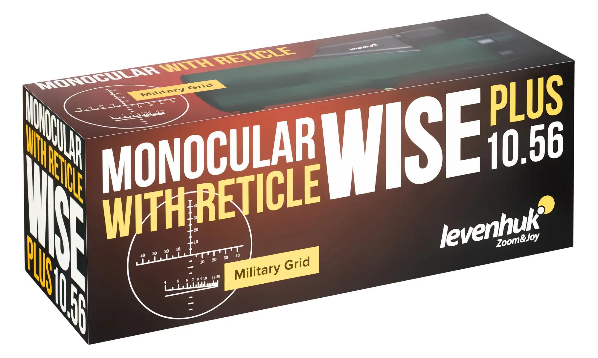 Levenhuk Wise PLUS 10x56 monoculaire telescoop met dradenkruis 12/12