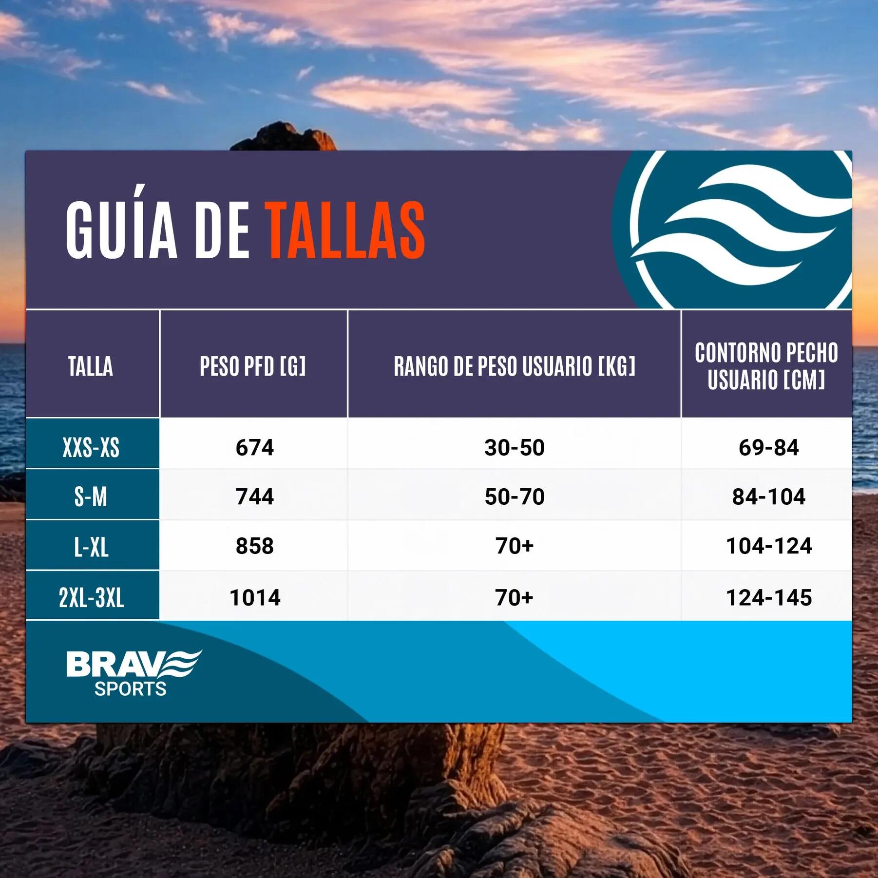 Brave Sports Chaleco de ayuda a la flotabilidad Drift Sand 50N 6/7