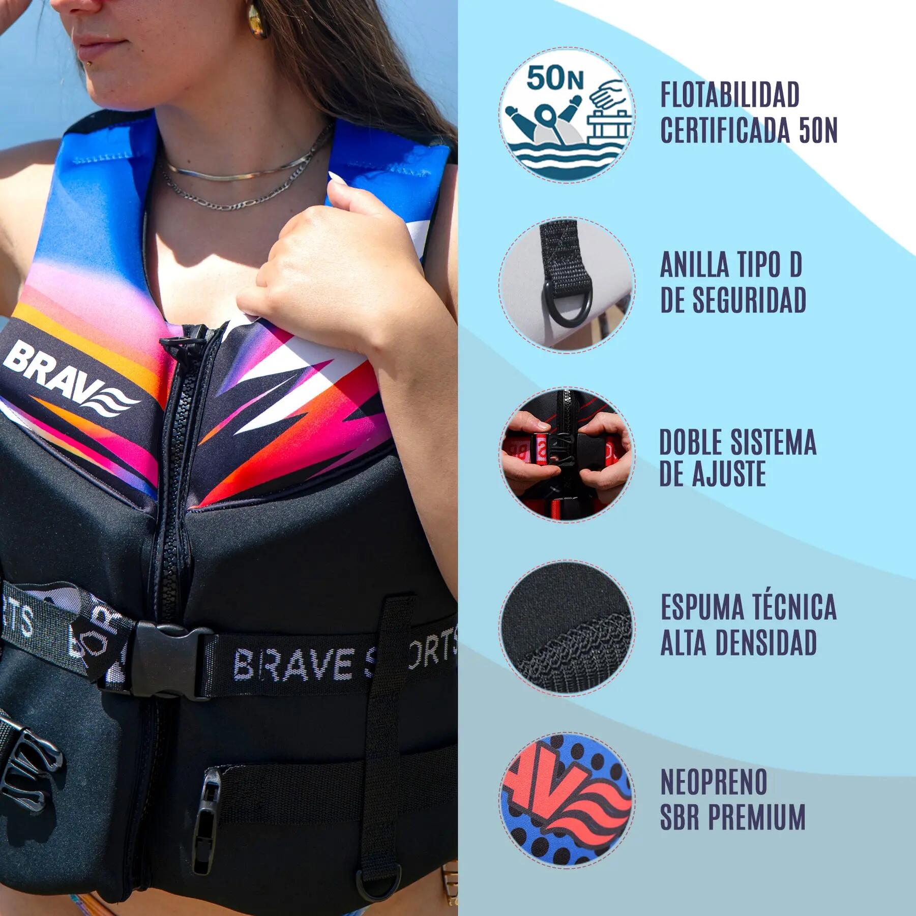 Brave Sports Chaleco de ayuda a la flotabilidad Neon Thunder 50N 5/7