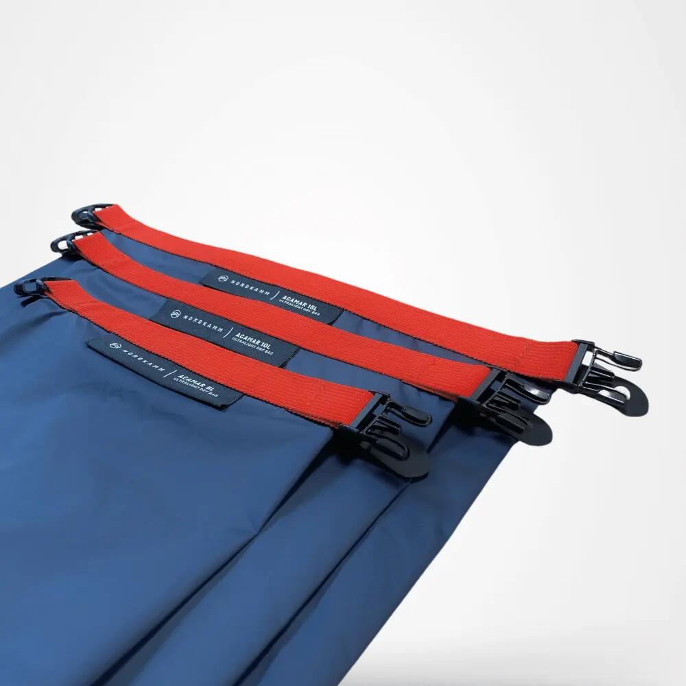 Drybag set 5L, 10L, 15 liter, dry dag ultralicht, waterdicht, blauw 5/6