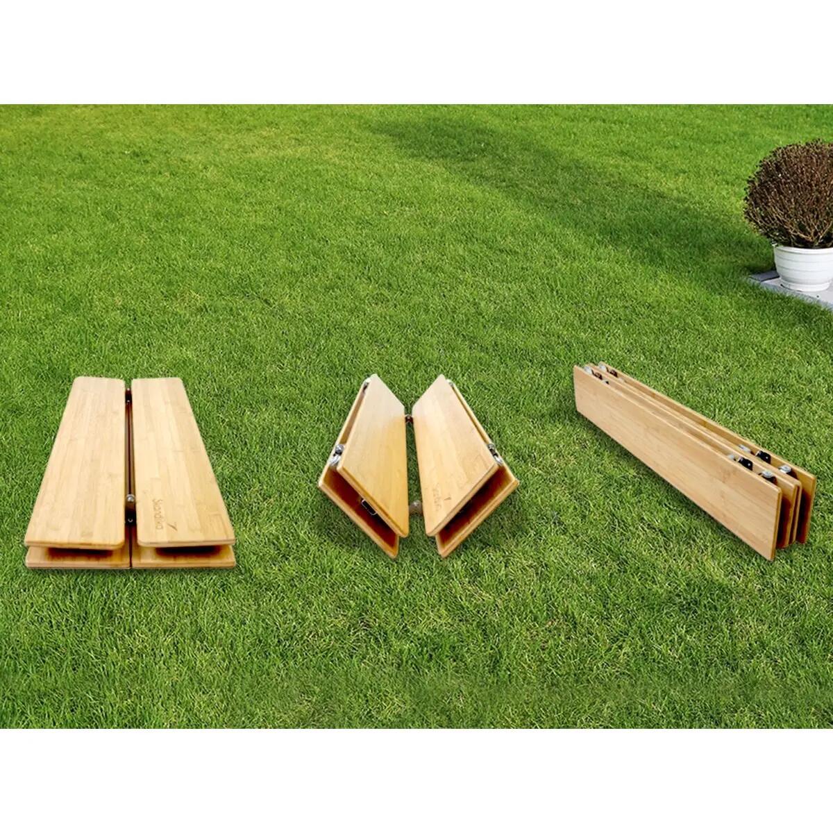 Seconde vie - Table de Camping Tolja - Pliante Bambou Aluminium - 100x65 cm 7/11