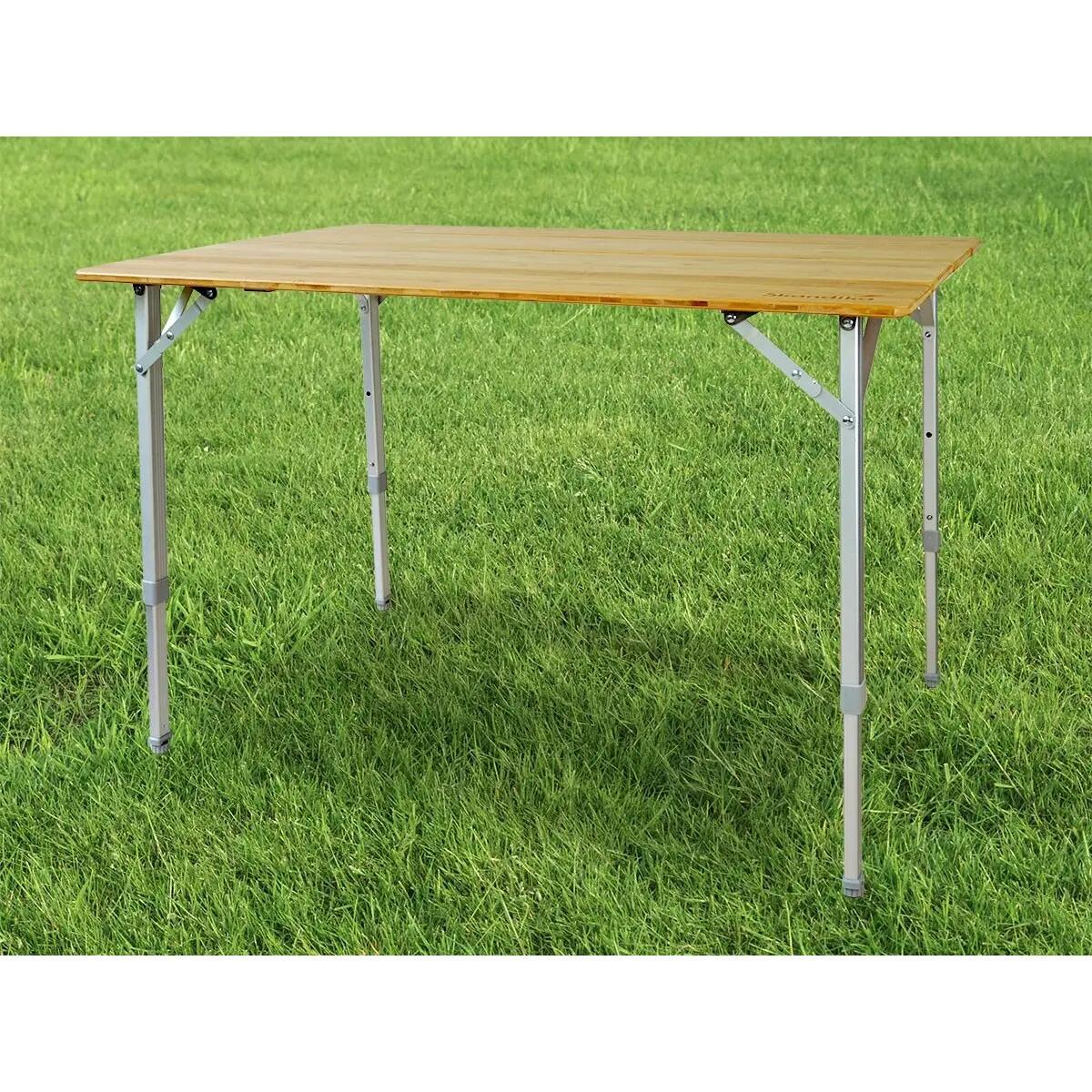 Table de Camping Tolja - Pliante en Bambou et Aluminium - 100x65 cm 2/11