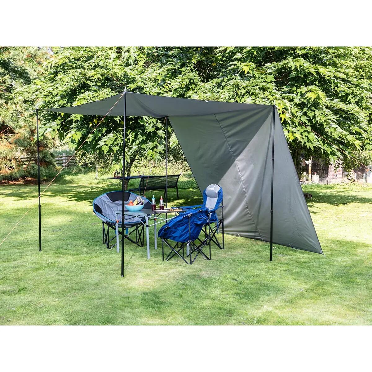 Toldo de campismo XL 5 x 3 m - rectangular - impermeável - protecção UPF 50+ 6/14