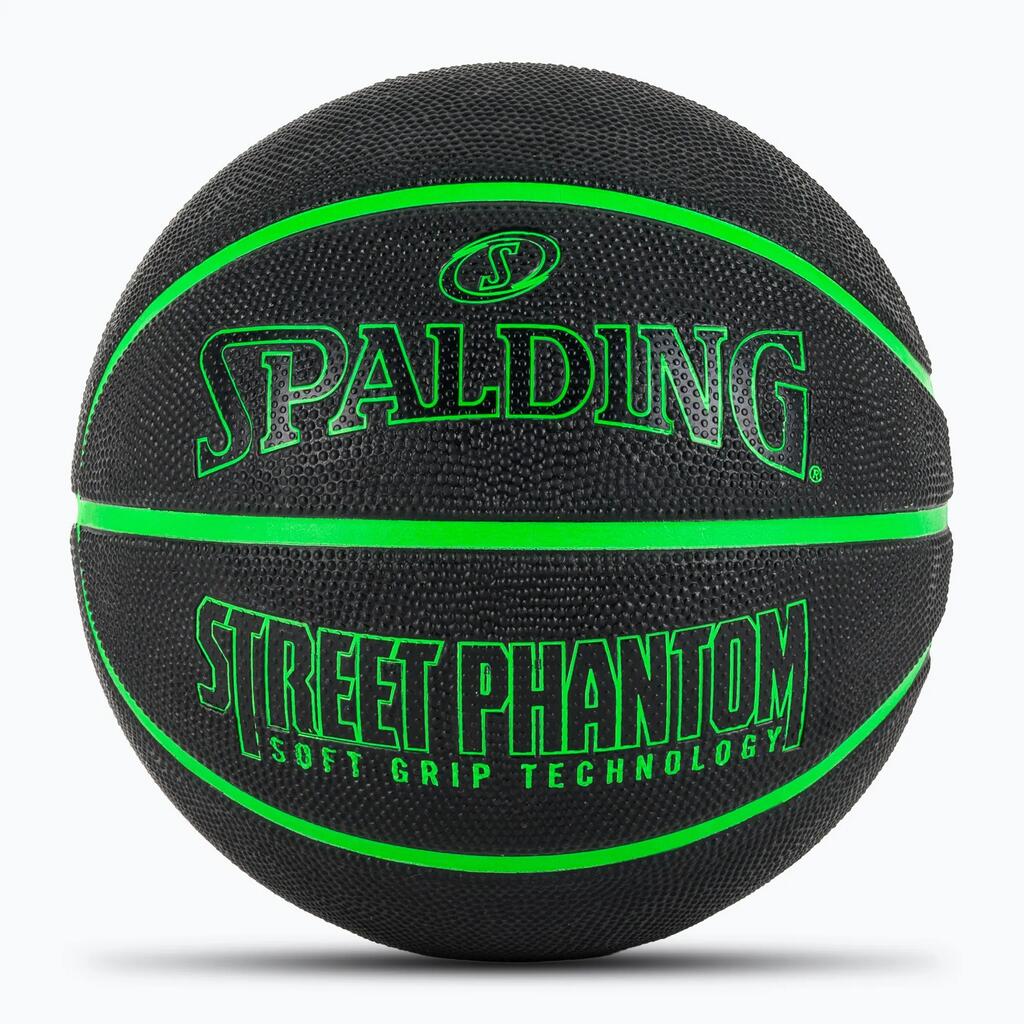 Spalding Phantom Basketball Black/Green Size 6