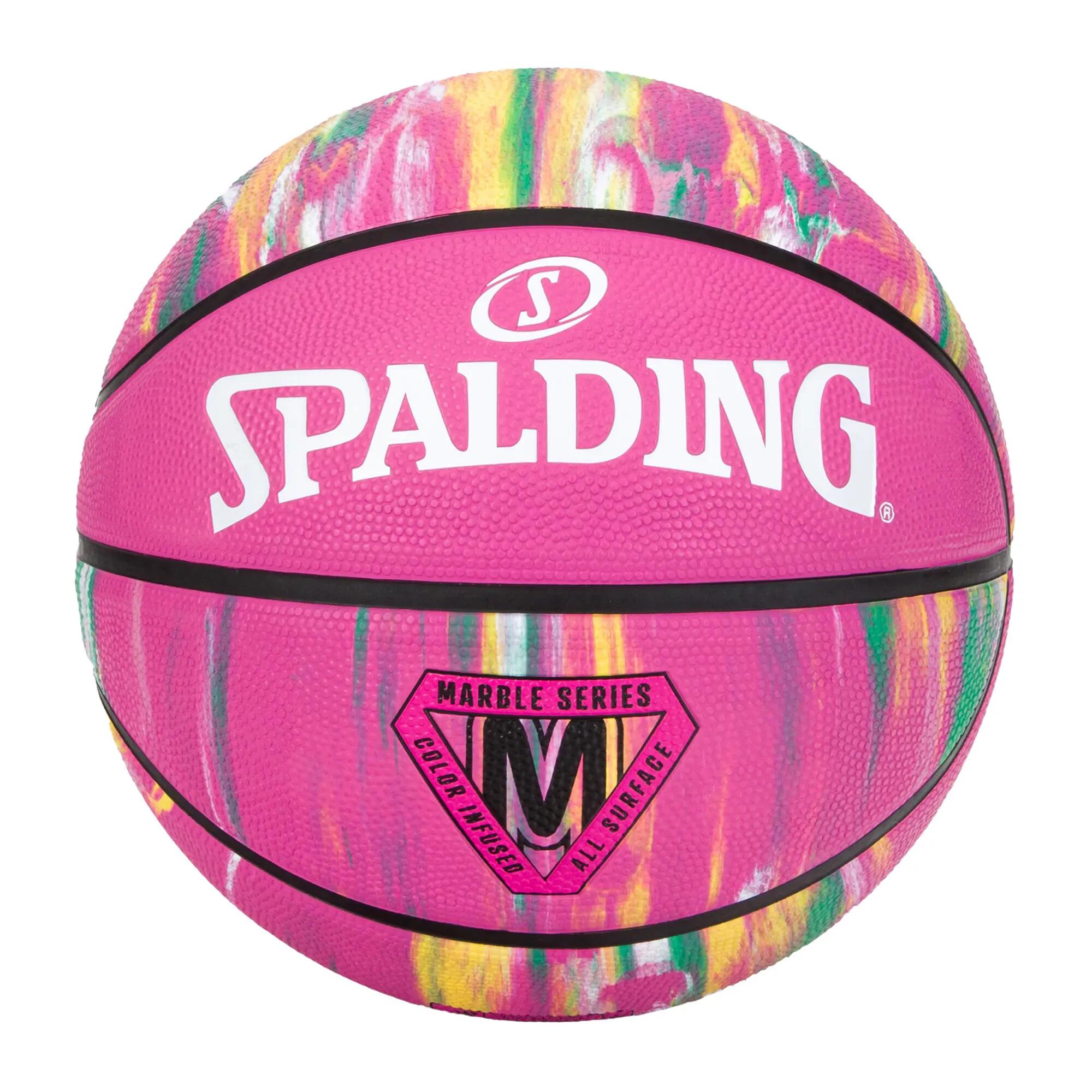 Basketbalový míč Spalding Marble růžový, velikost 7 4/5