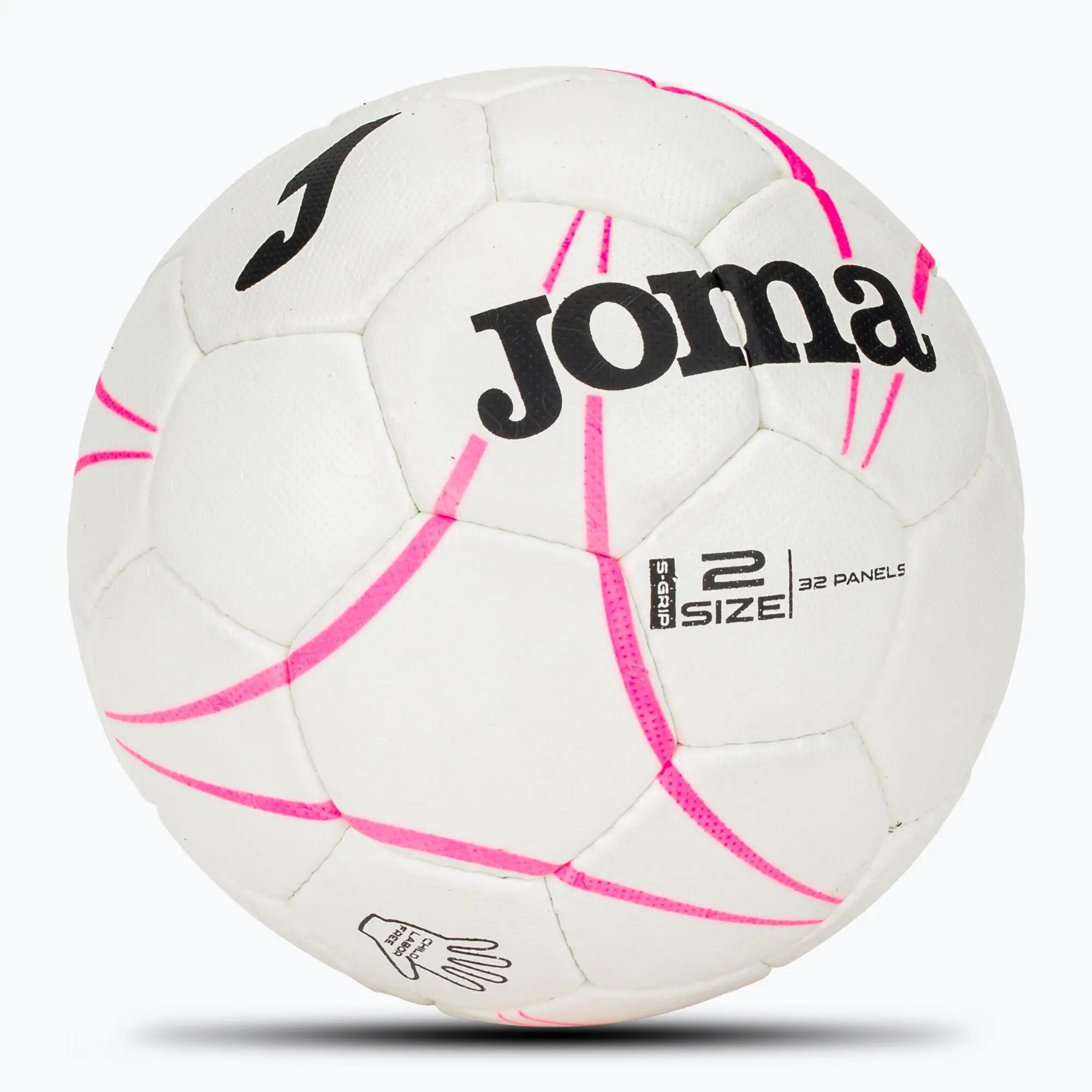 Bola de andebol Joma S-Grip branca/rosa flour, tamanho 2 2/5