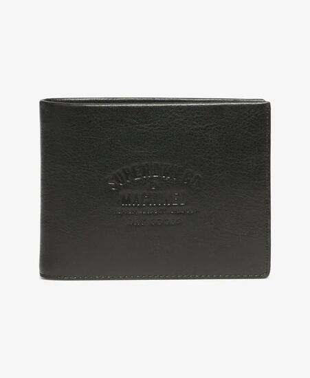 superdry Portfel skórzany – Czarny, podszewka poliester – Black