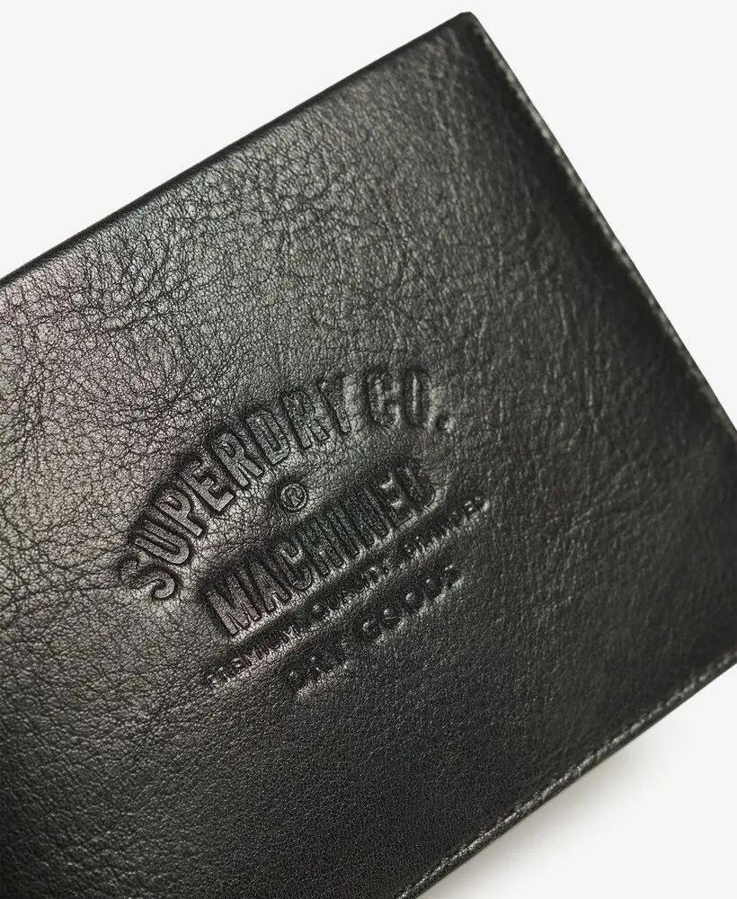 superdry Carteira em pele – Preta, forro em poliéster – Black 4/4