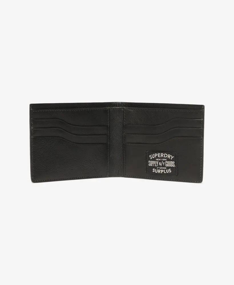 superdry Carteira em pele – Preta, forro em poliéster – Black 3/4