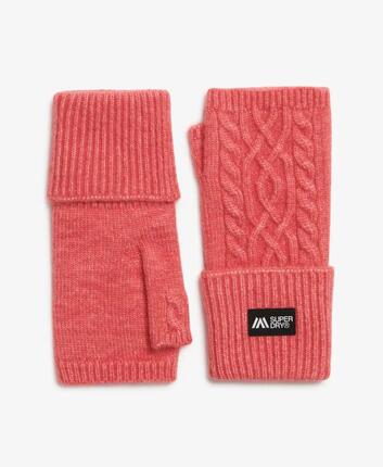 superdry Cable Luxe handwarmers vingerloze handschoenen met wantkap – Moss Khaki