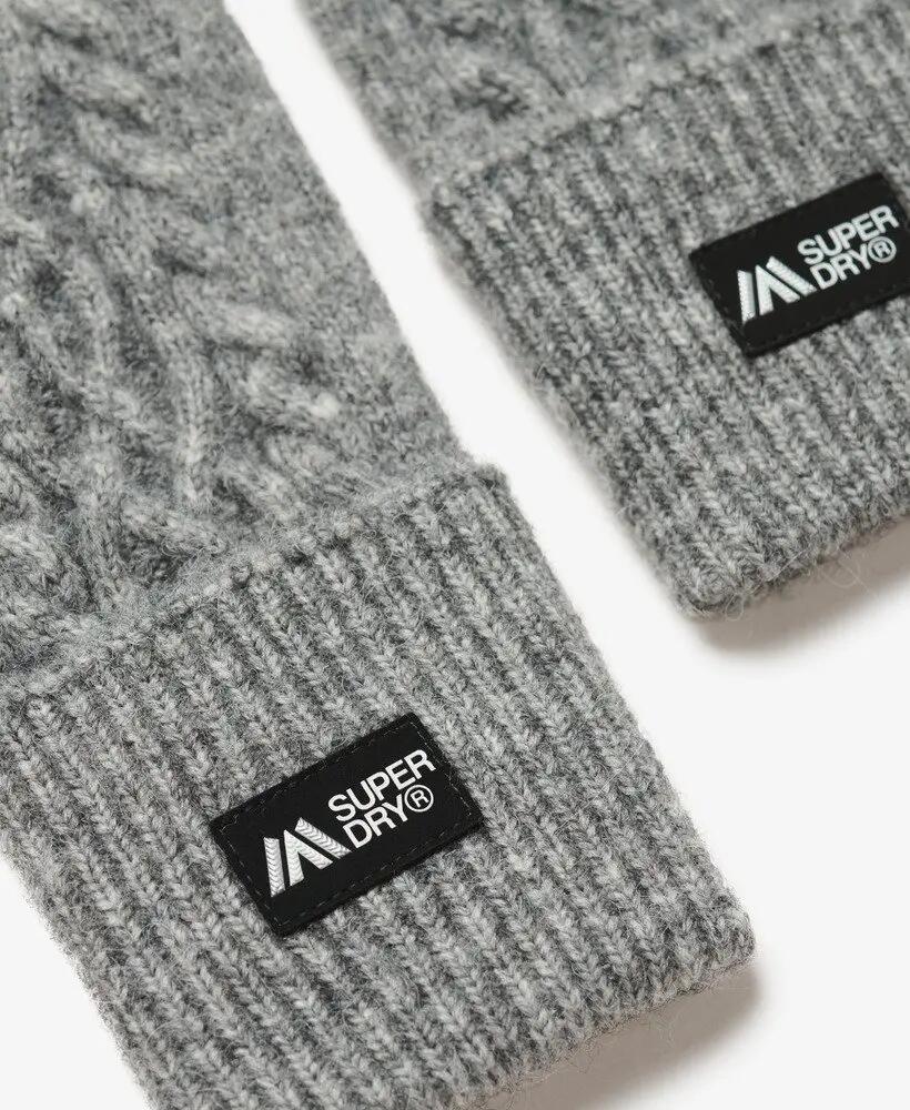 superdry Luvas aquecedoras Cable Luxe — mitenes conversíveis em malha – Scandi 2/3