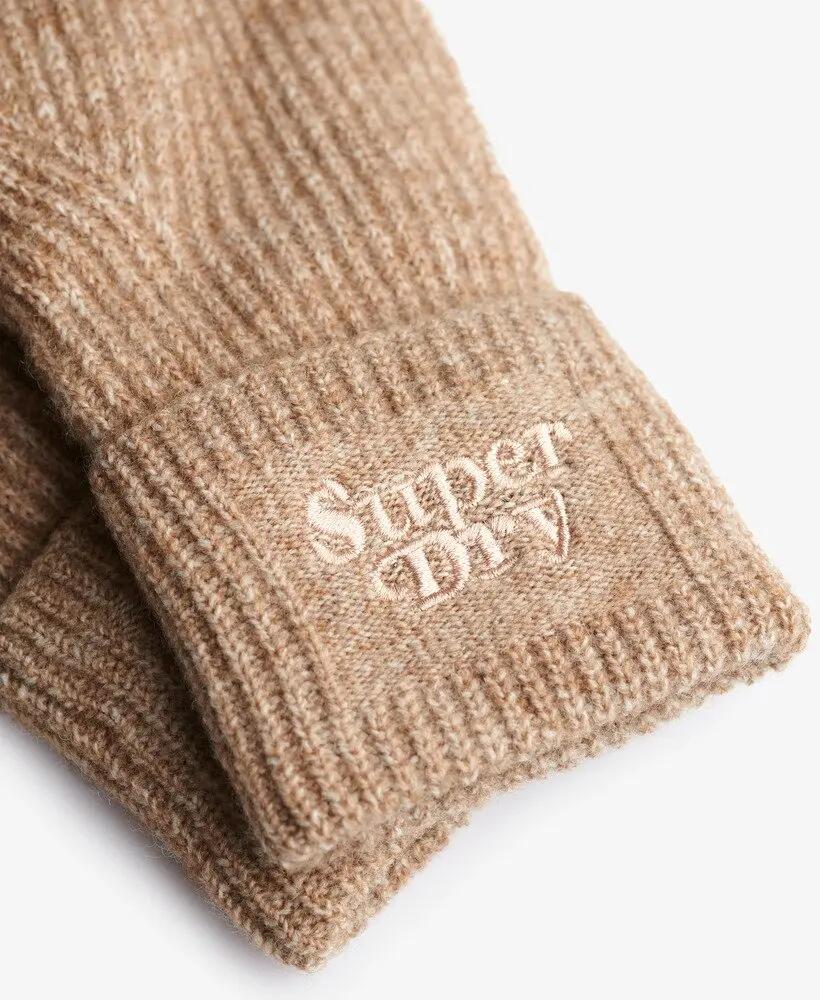 superdry Guanti Soft Rib in maglia — Morbidi, mélange lana e poliestere 2/4