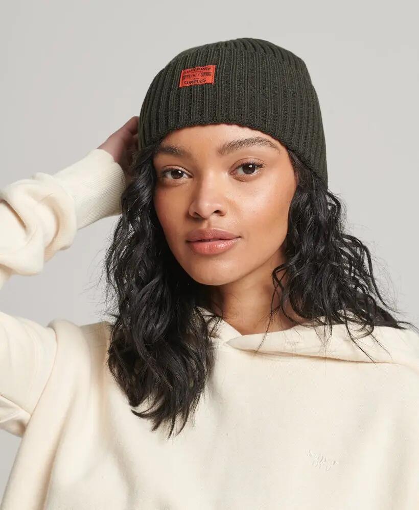 superdry Bonnet Workwear tricoté — chaud et durable – Surplus Goods Olive 2/3