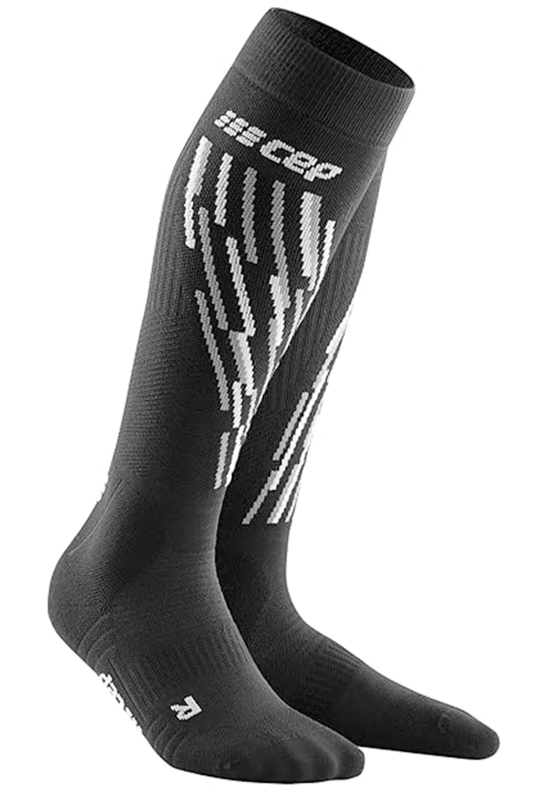 Herren - Ski - Socken - kompressiv, thermisch, knielang - schwarz/anthrazit 9/11