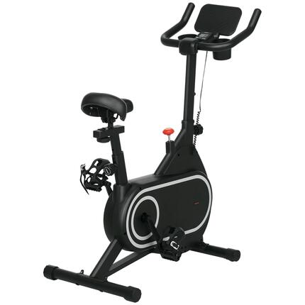 Vélo d'appartement avec selle et guidon réglables, écran LCD, volant d'inertie