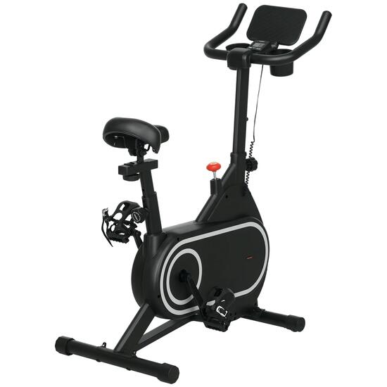 Vélo d'appartement avec selle et guidon réglables, écran LCD, volant d'inertie