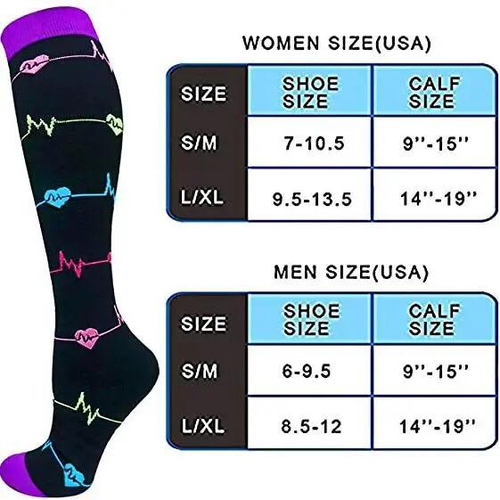 Lot de 6 paires (S/M) de chaussettes de compression pour femmes - Maintien 2/4