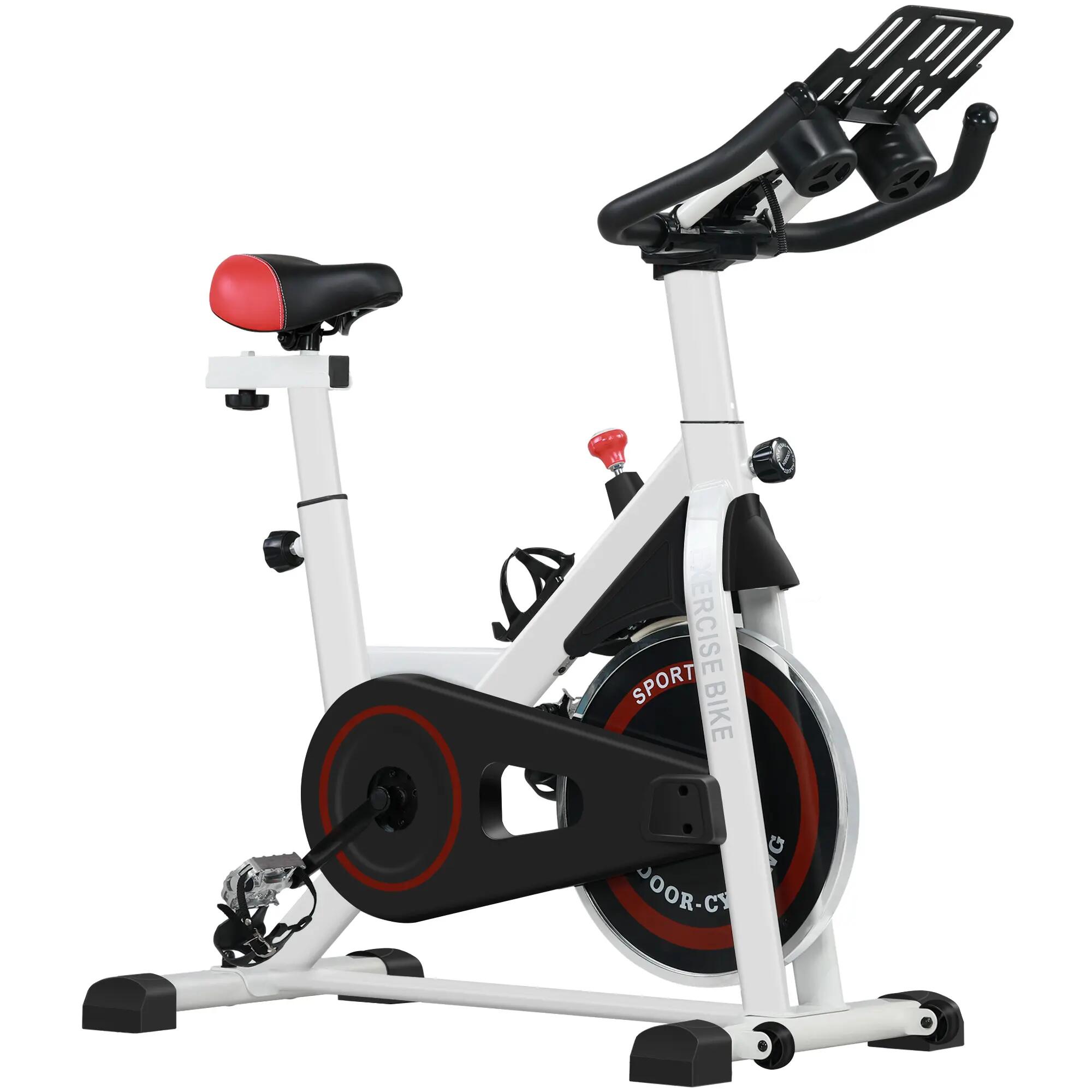 Vélo d'appartement, résistance réglable, jusqu'à 120 kg, acier, L 103 x l 53 2/9