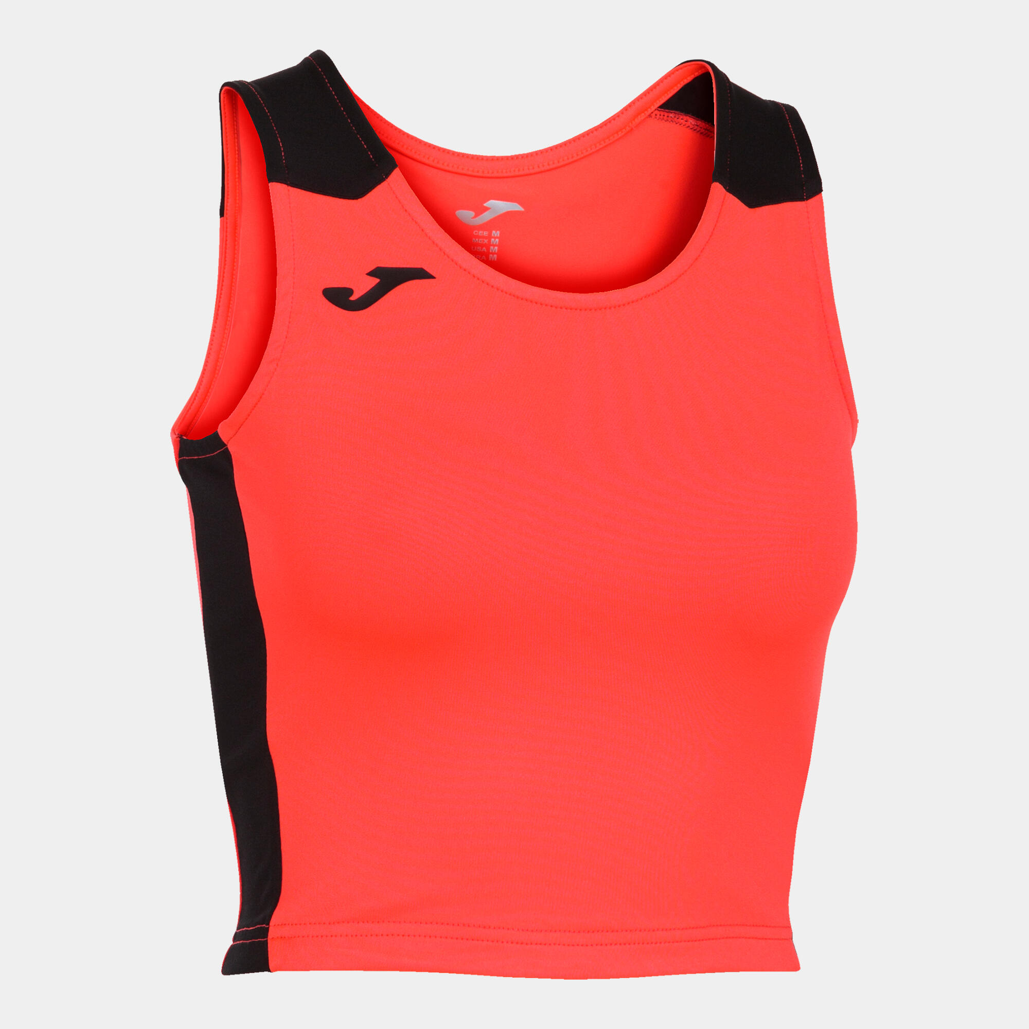 Joma - Top Running Femme Joma Record Ii Corail Fluo - T-shirt Crop Top - Noir|rose|rouge - 48 Xl - Decathlon