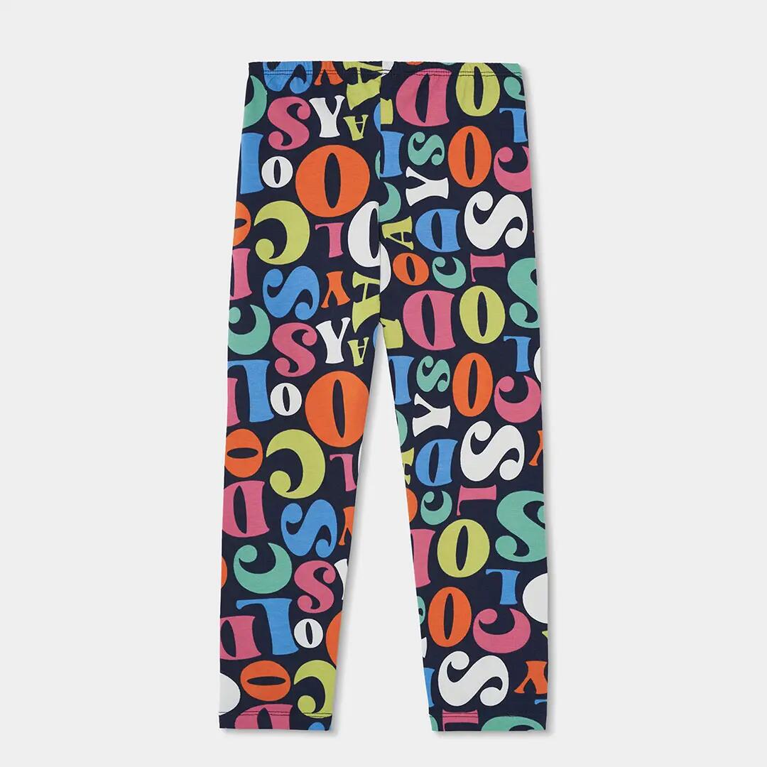 Legging estampado letras multicolor azul marino 2/4