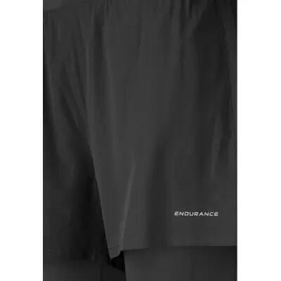 endurance Weilby M 2-in-1 7-8 Tights pour homme, 95% polyester – 1001 Black 3/4