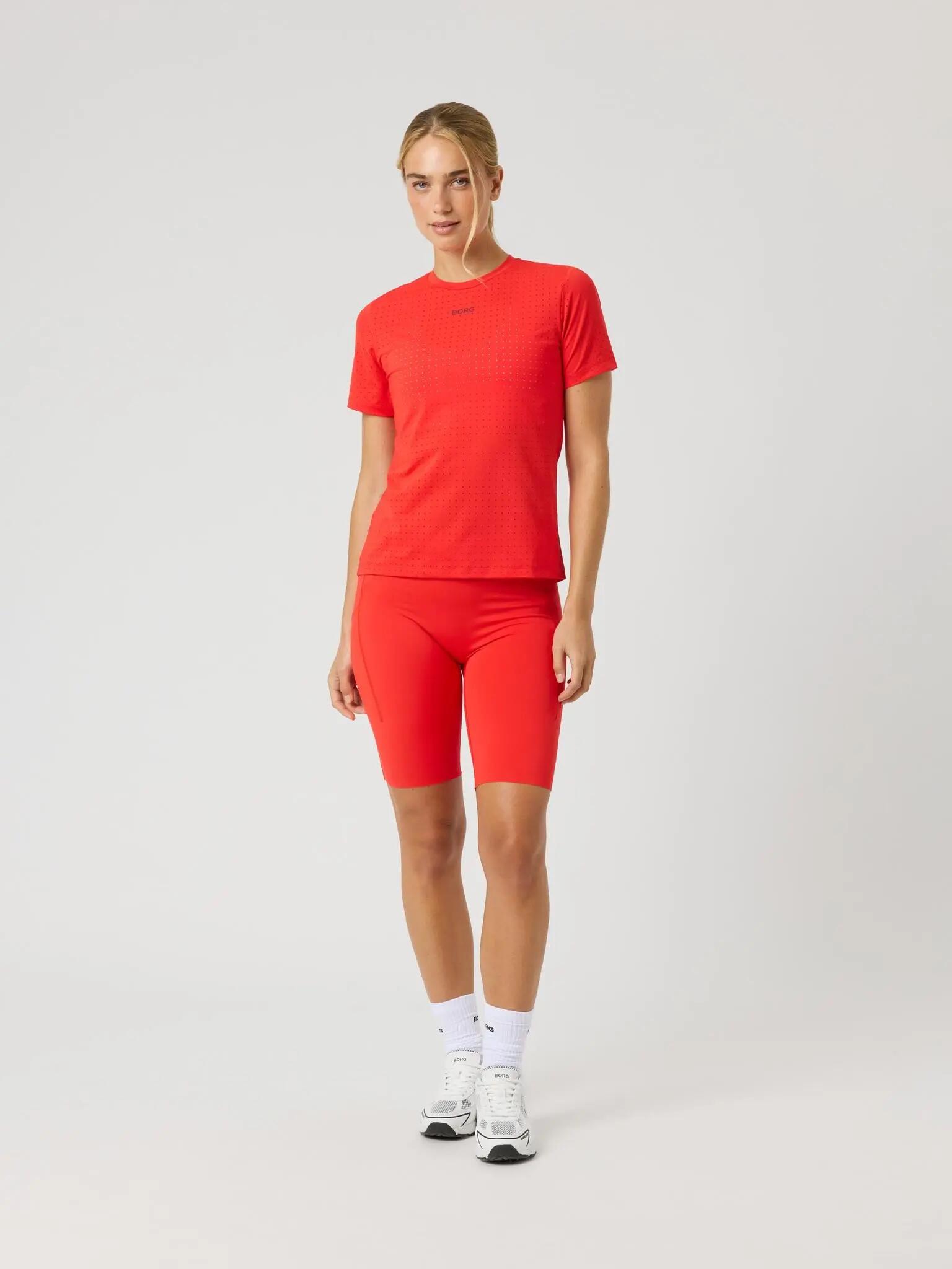 bjorn_borg BORG PERFORMANCE SHORT TIGHTS in poliestere riciclato – FLAME SCARLET 3/4