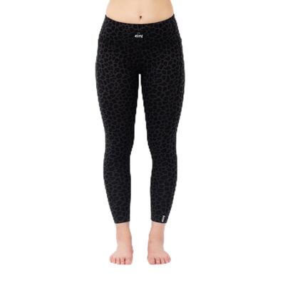 Legging - sport - volwassenen - met zak, merinowol - black leopard