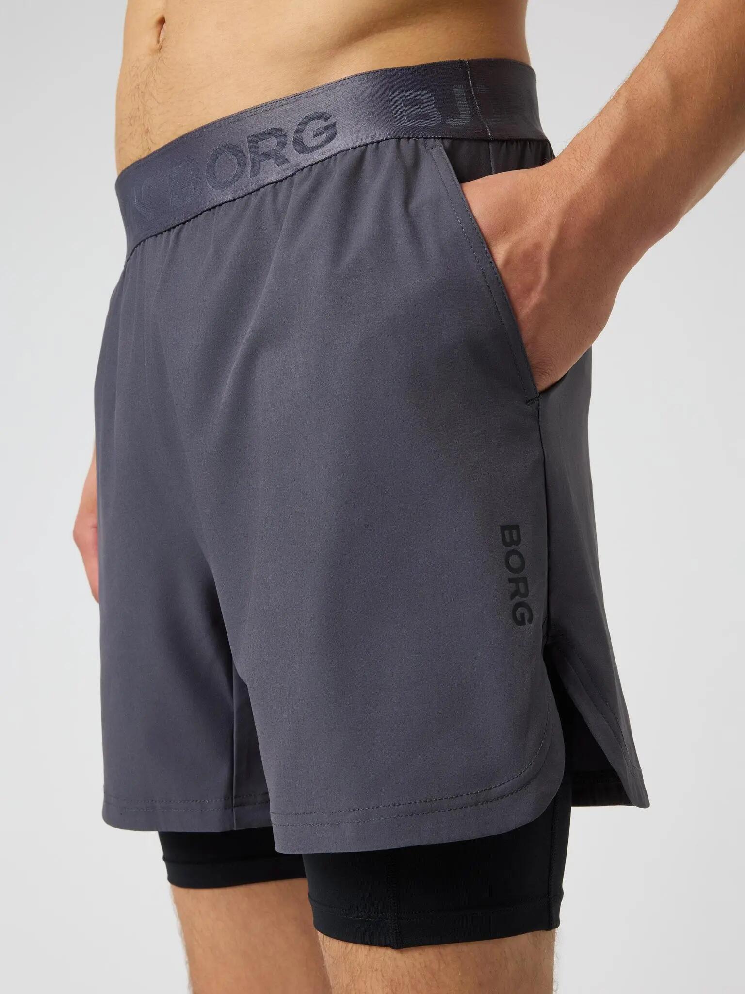 bjorn_borg BORG 2 IN 1 SHORTS em poliéster reciclado – ASPHALT 4/5