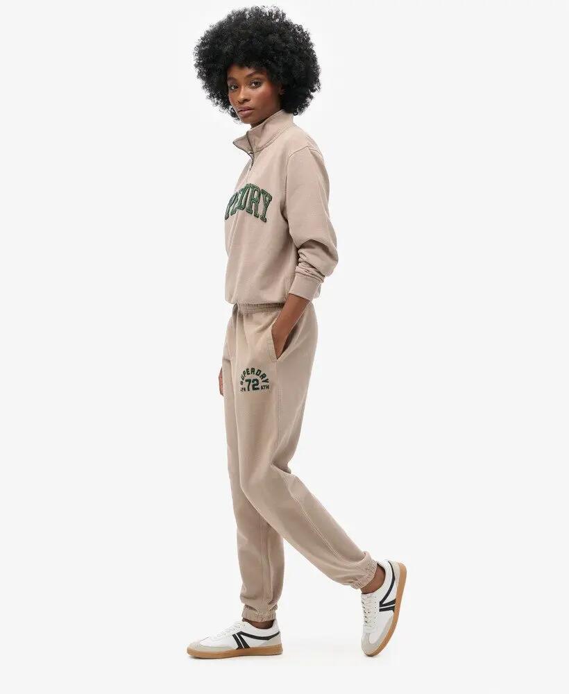 superdry Pantalon Jogger Boyfriend Athlétique en coton – Cobblestone Grey 2/4