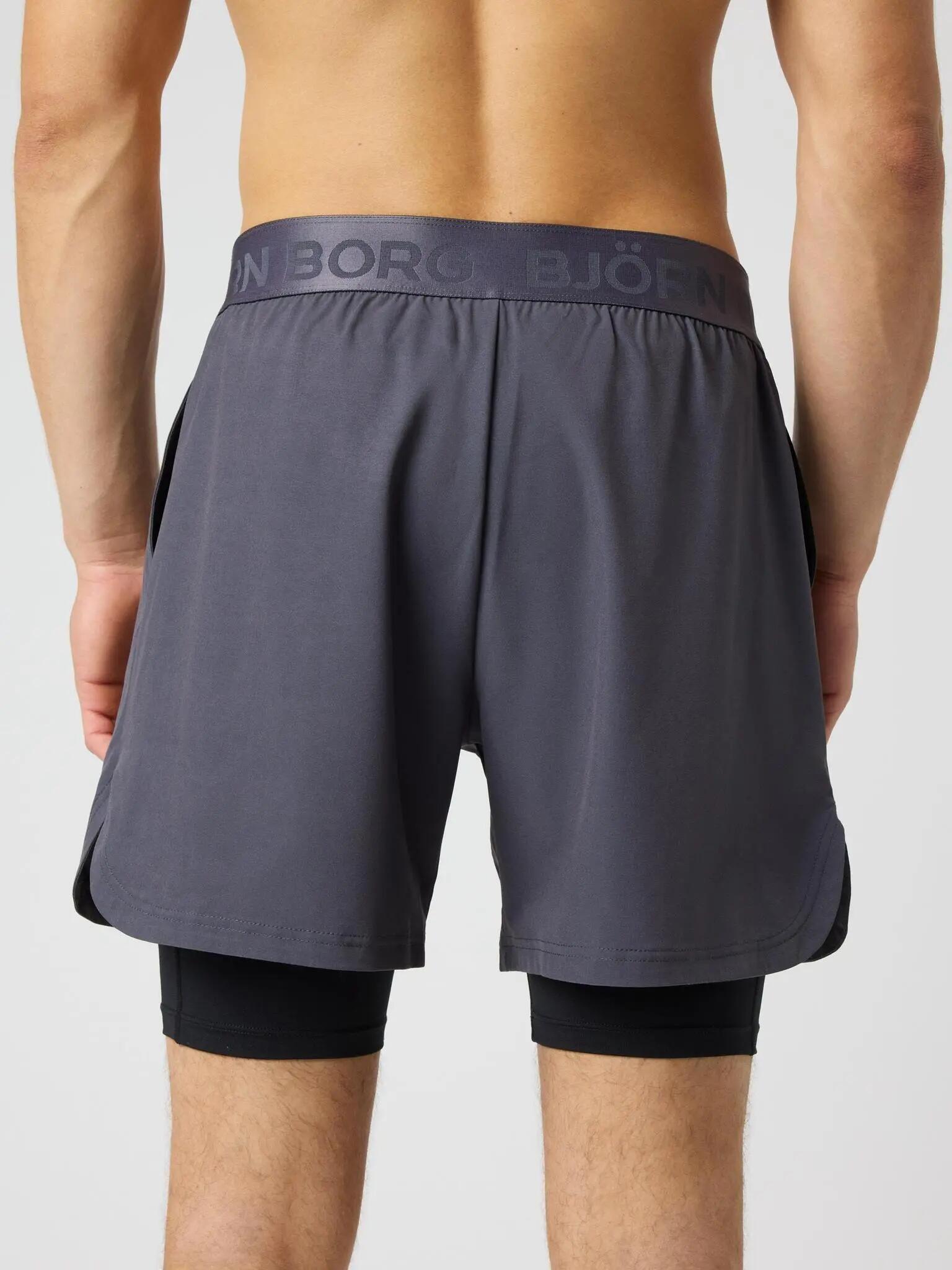 bjorn_borg BORG 2 IN 1 SHORTS em poliéster reciclado – ASPHALT 2/5