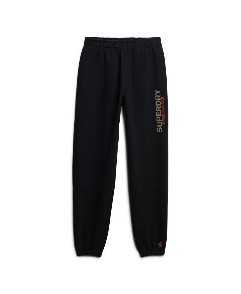superdry Calças Jogger Boyfriend em algodão – Black 7/7